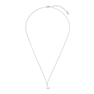 LUXE L Initial Necklace - Silver