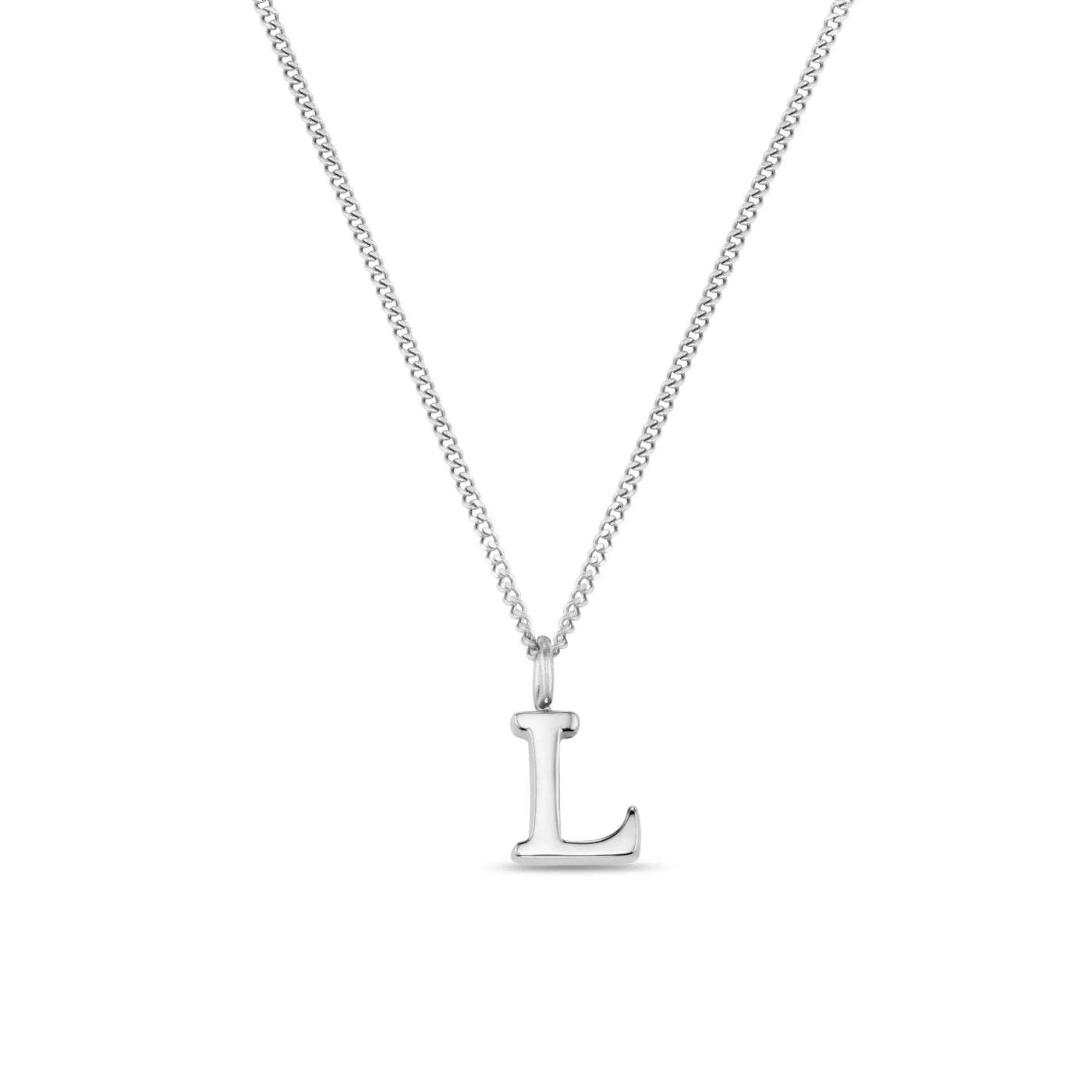 LUXE L Initial Necklace - Silver