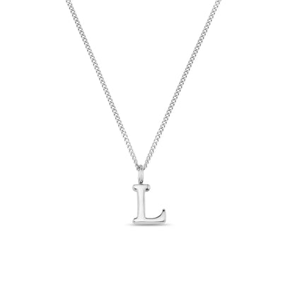 LUXE L Initial Necklace - Silver
