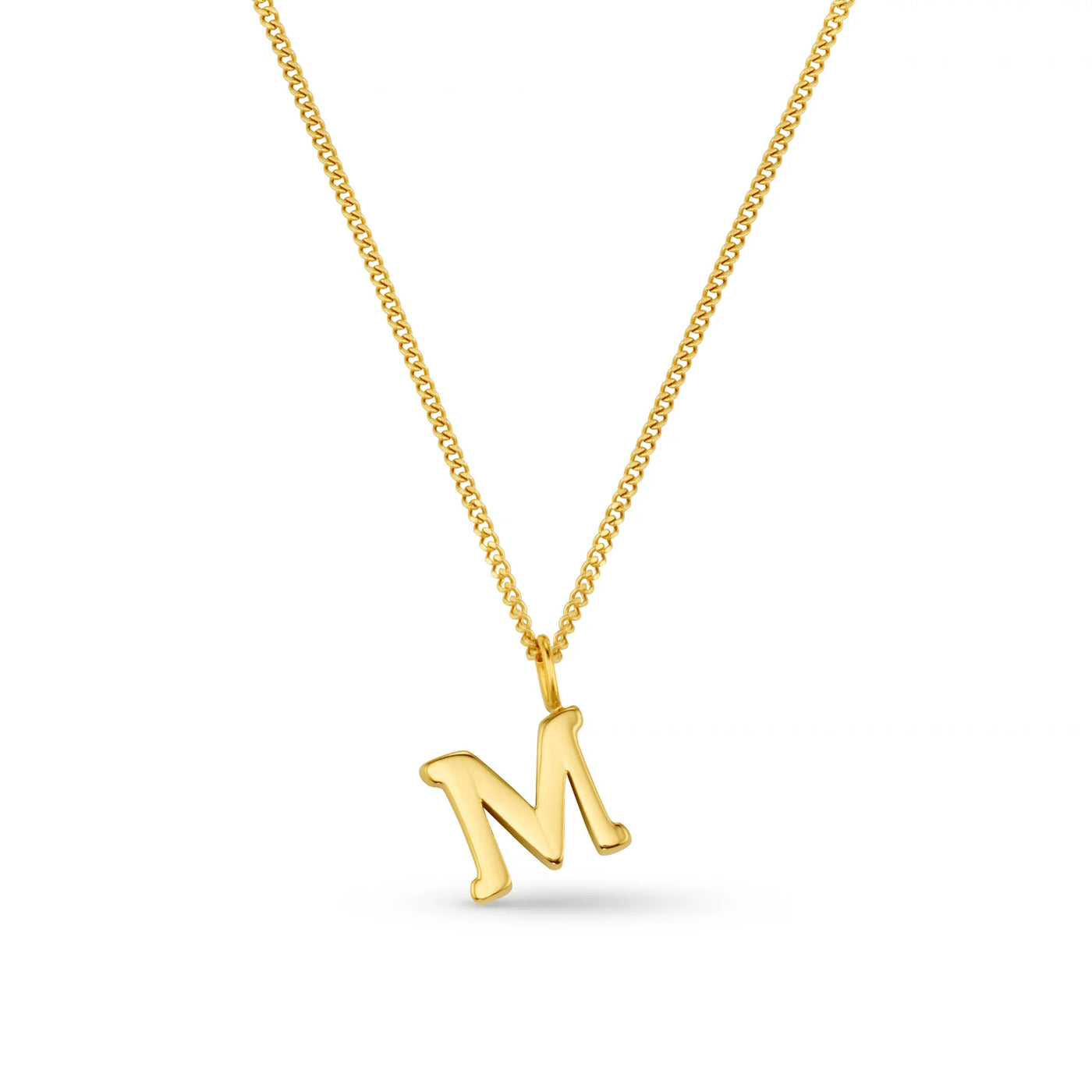 LUXE M Initial Necklace - Gold