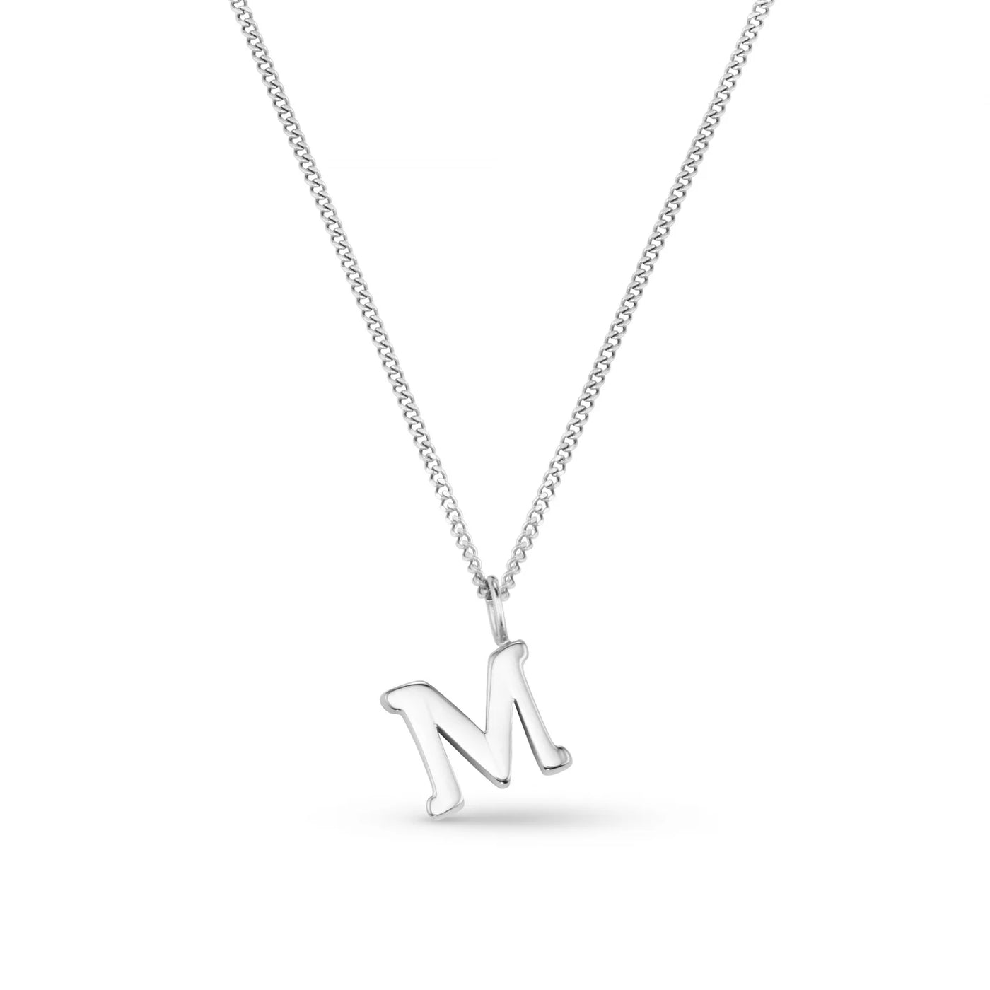 LUXE M Initial Necklace - Silver