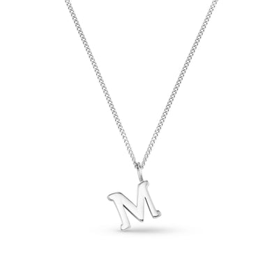 LUXE M Initial Necklace - Silver