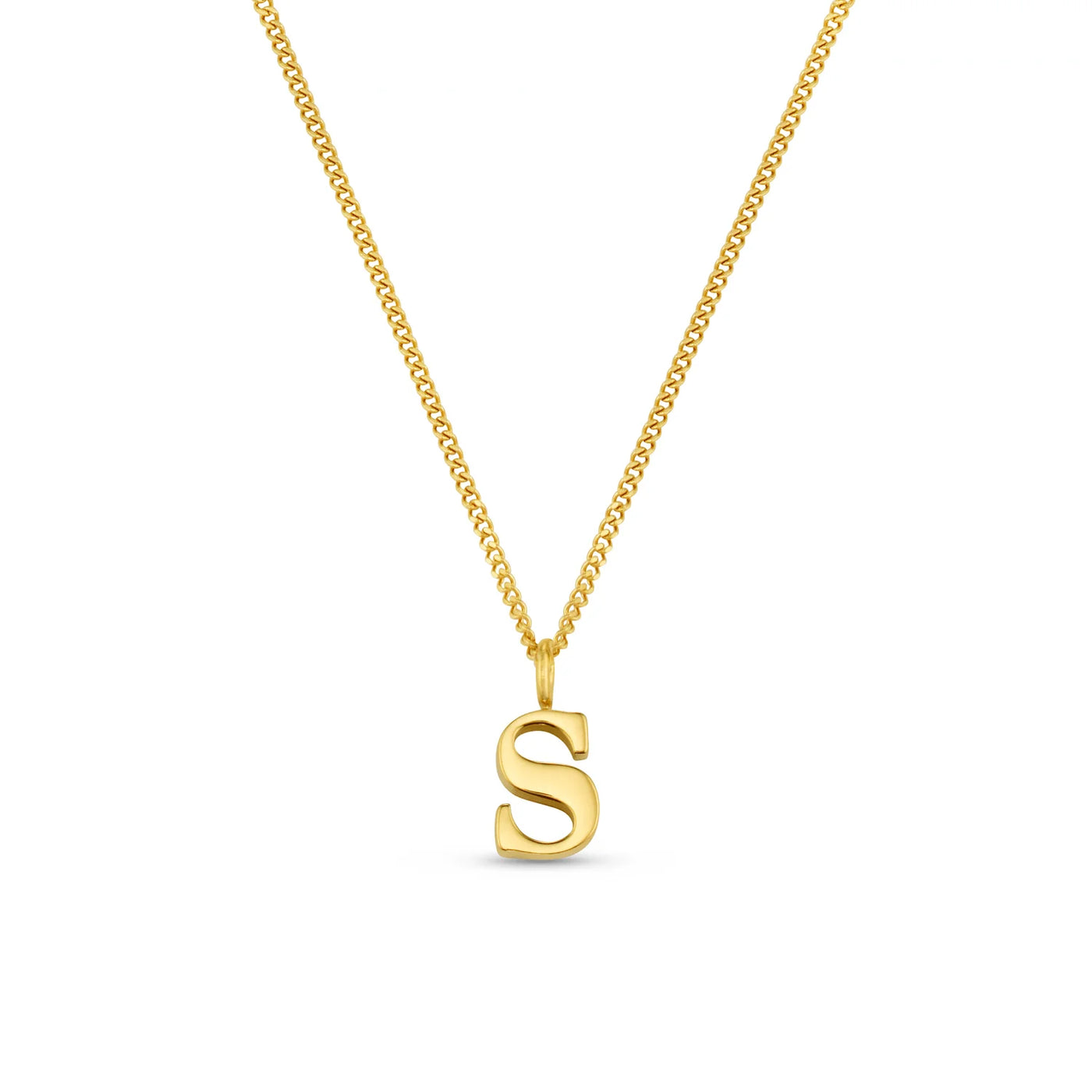LUXE S Initial Necklace - Gold