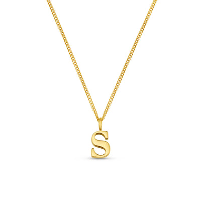 LUXE S Initial Necklace - Gold