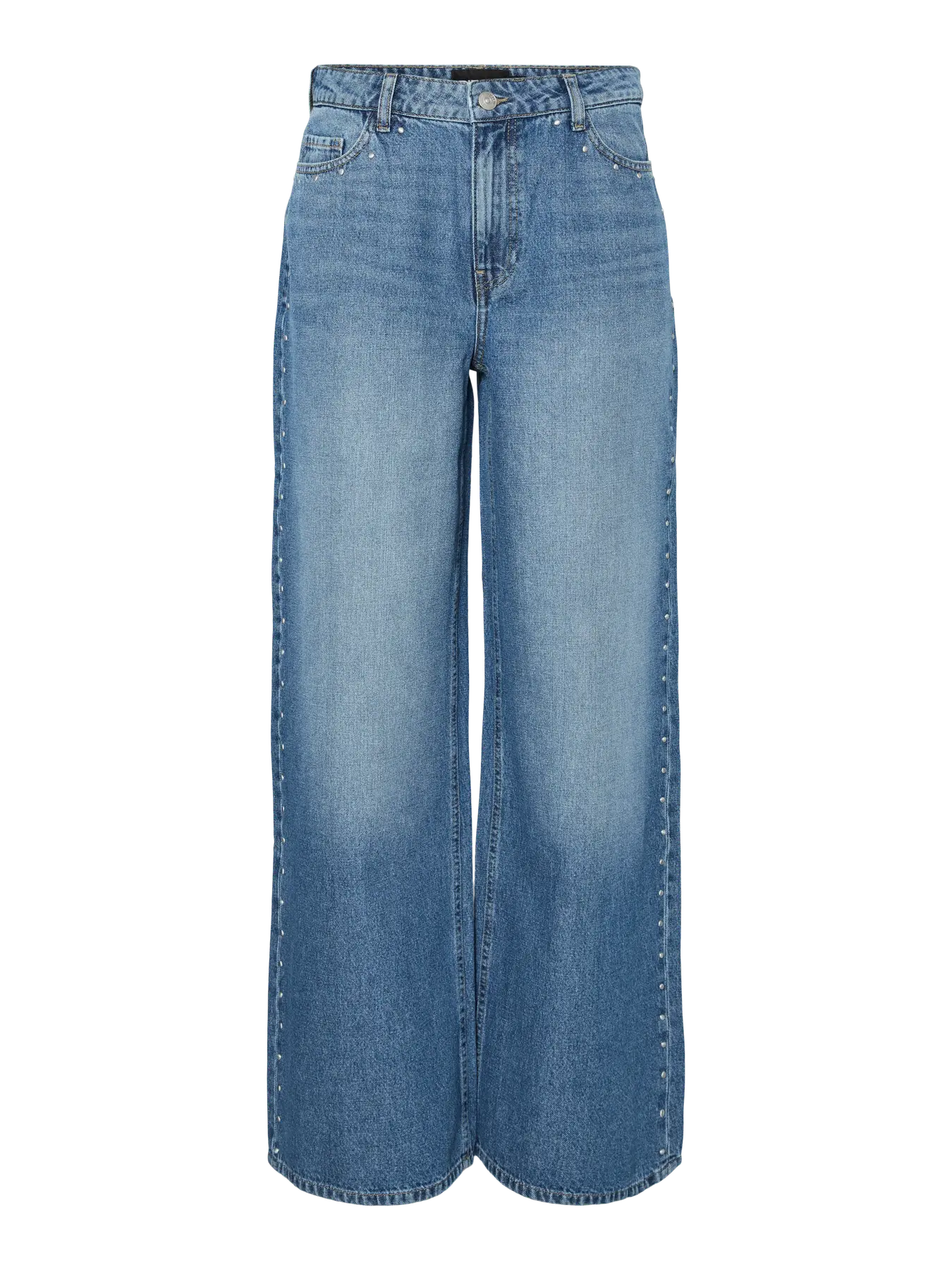 PcMiabell Wide Stud Jeans Medium Blue