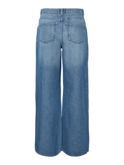 PcMiabell Wide Stud Jeans Medium Blue