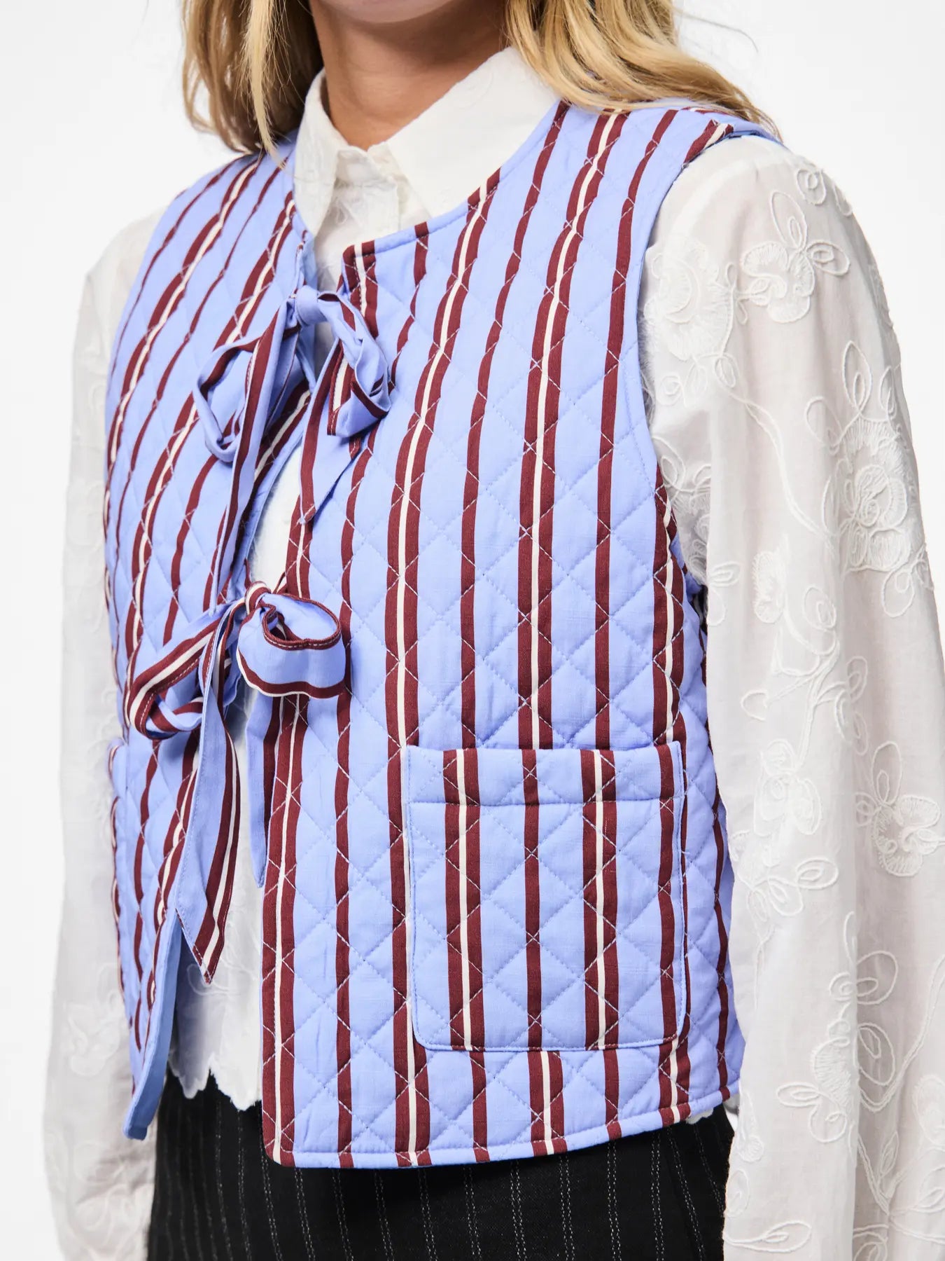 PcSaria Quilt Vest Baby Lavender Stripes