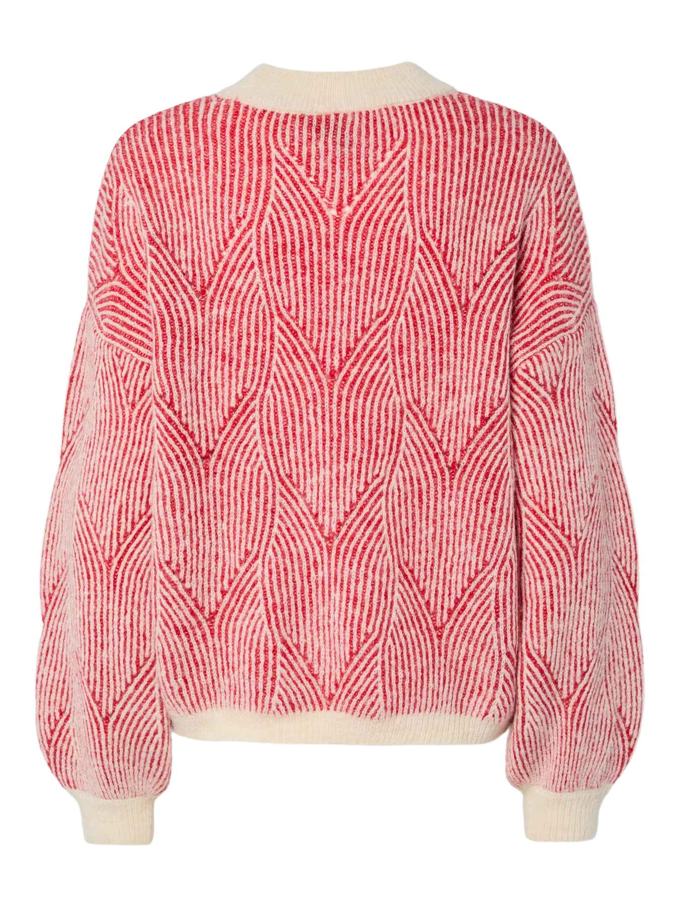 PcJenna O-Neck Knit Whitecap Gray/Goji Berry
