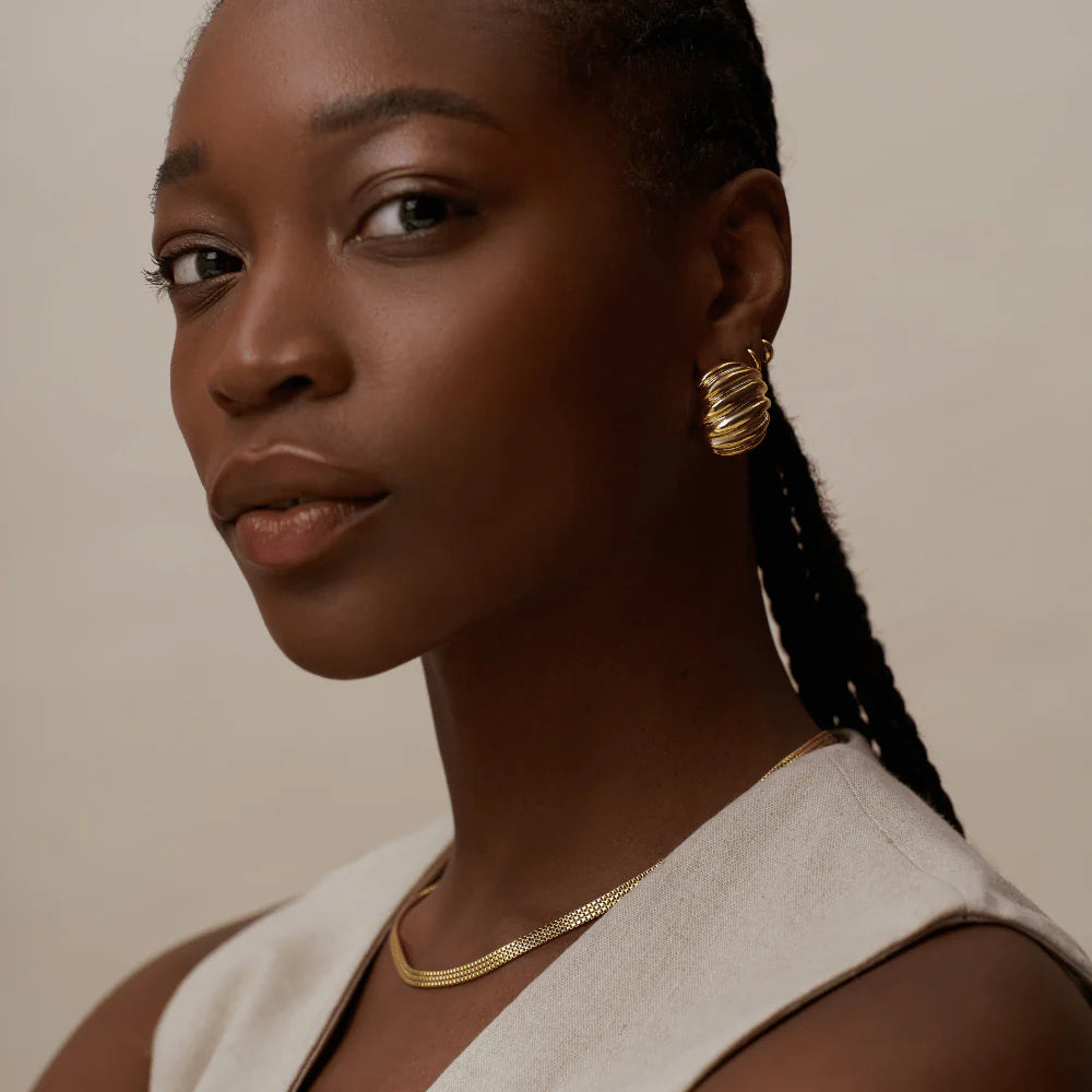 Flat Box Chain Necklace Gold