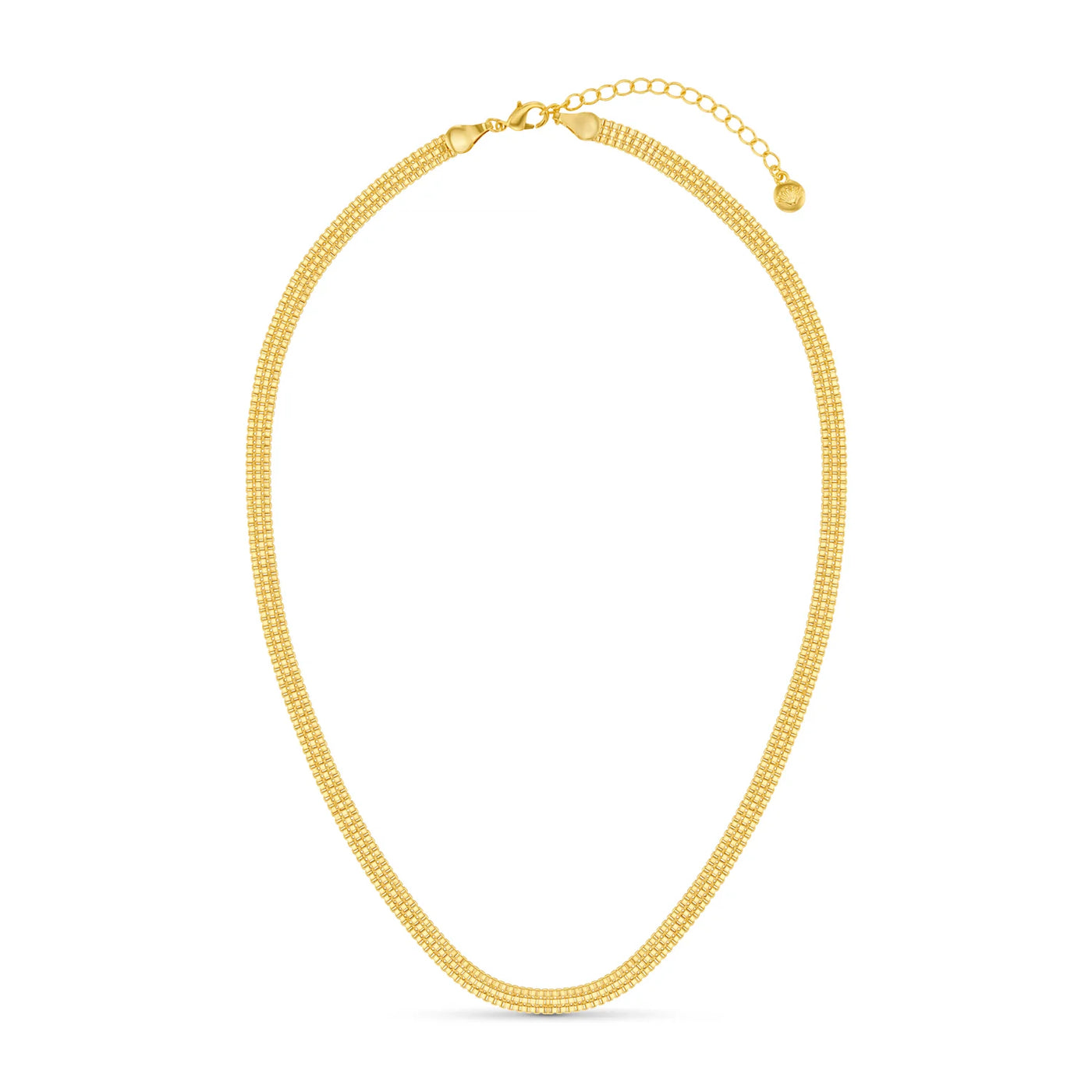Flat Box Chain Necklace Gold