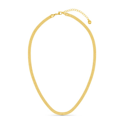 Flat Box Chain Necklace Gold