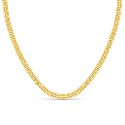 Flat Box Chain Necklace Gold