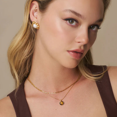 Semi Precious Tigers Eye Pendant - 31463