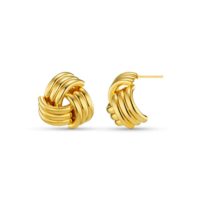 Interlocking Statement Stud Earrings Gold 31446