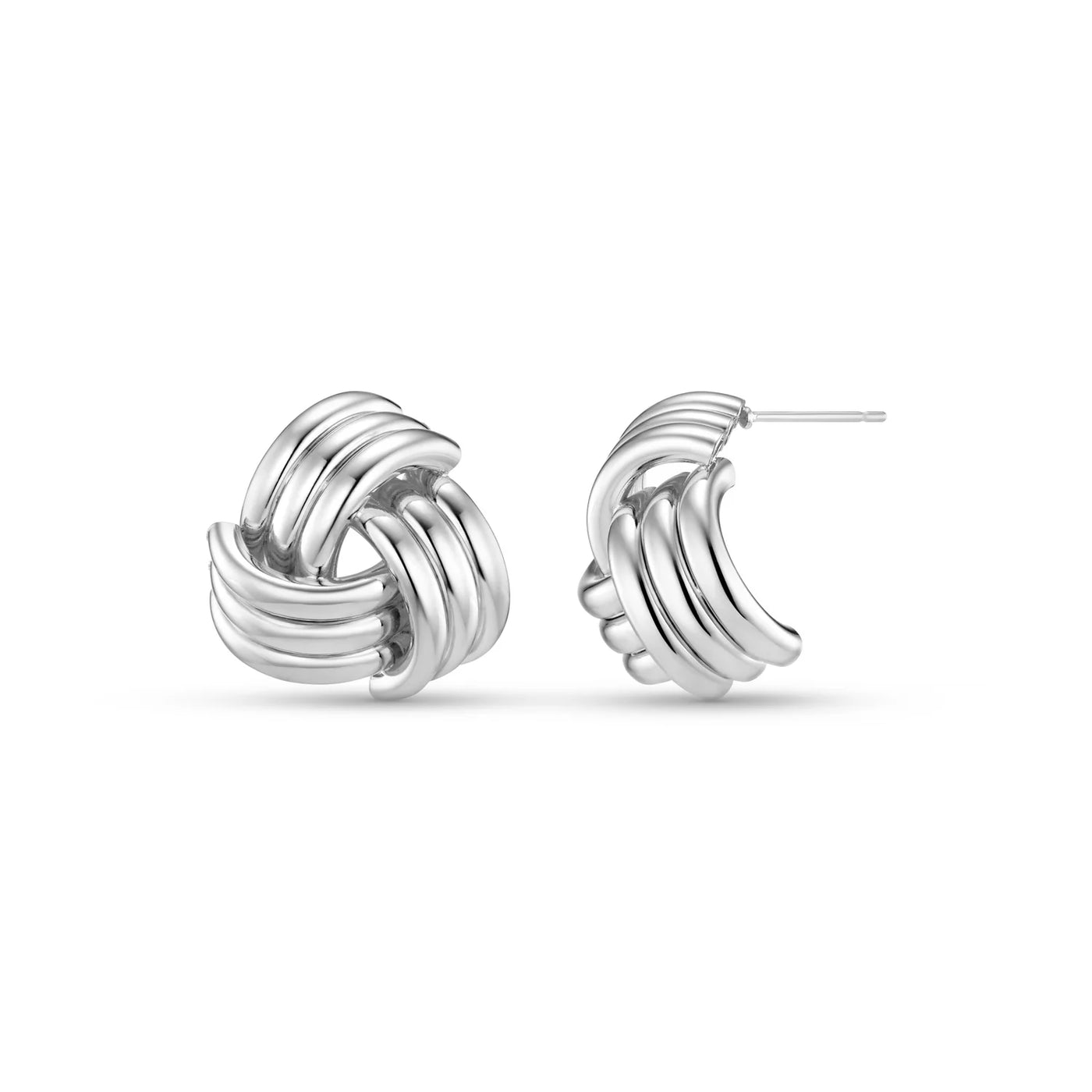 Interlocking Statement Stud Earrings Silver 314517