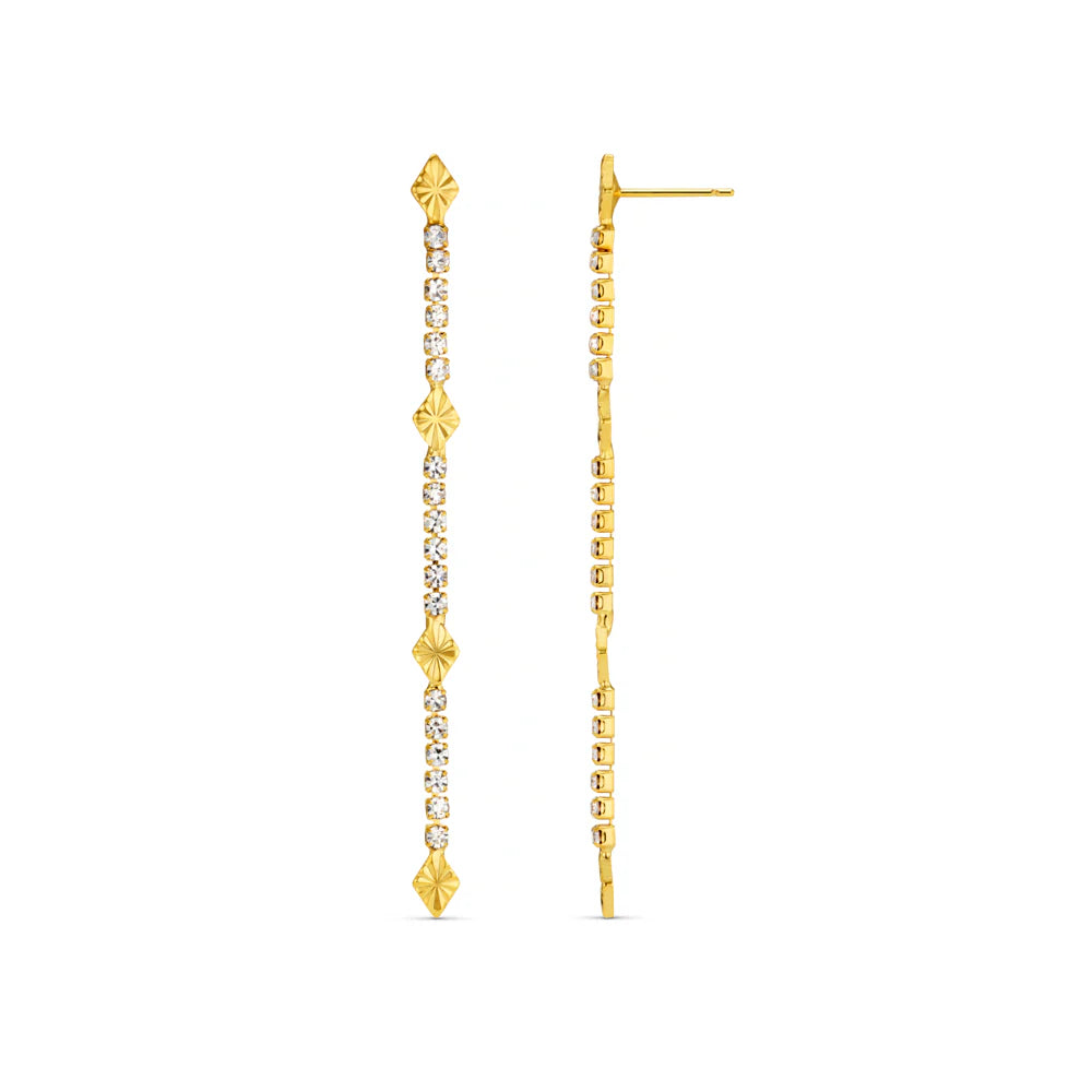 Cupchain & Etched Detail Drop Earrings 31573