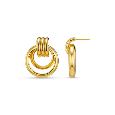 Statement Open Interlocking Hoop Earrings 31447