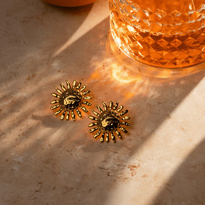 Statement Molten Sun Stud Earrings