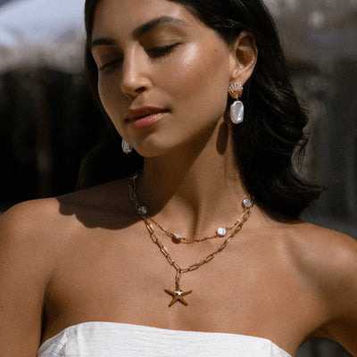 Statement Polished Starfish Chain Necklace