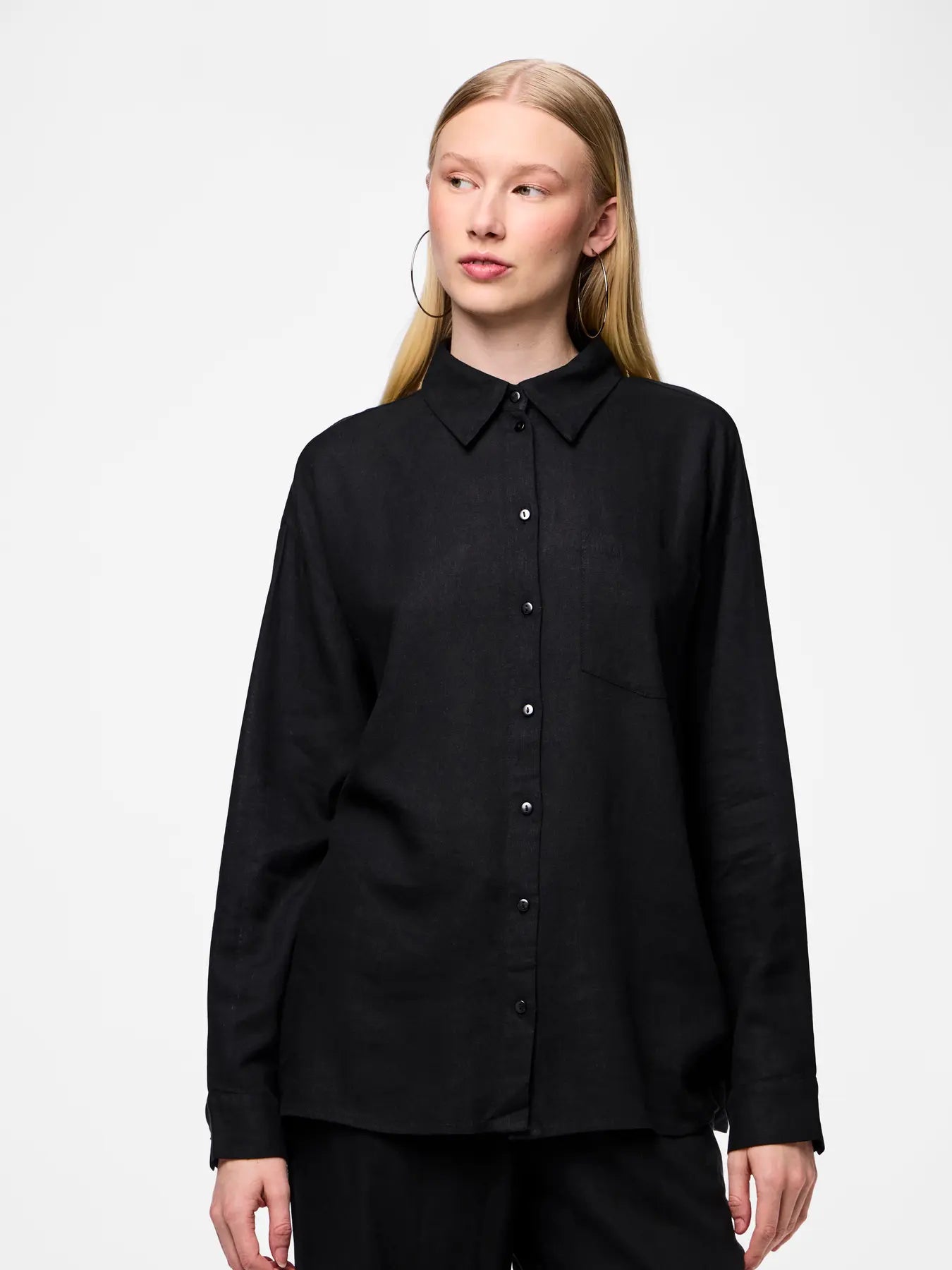 PcPia LS Loose Shirt Black