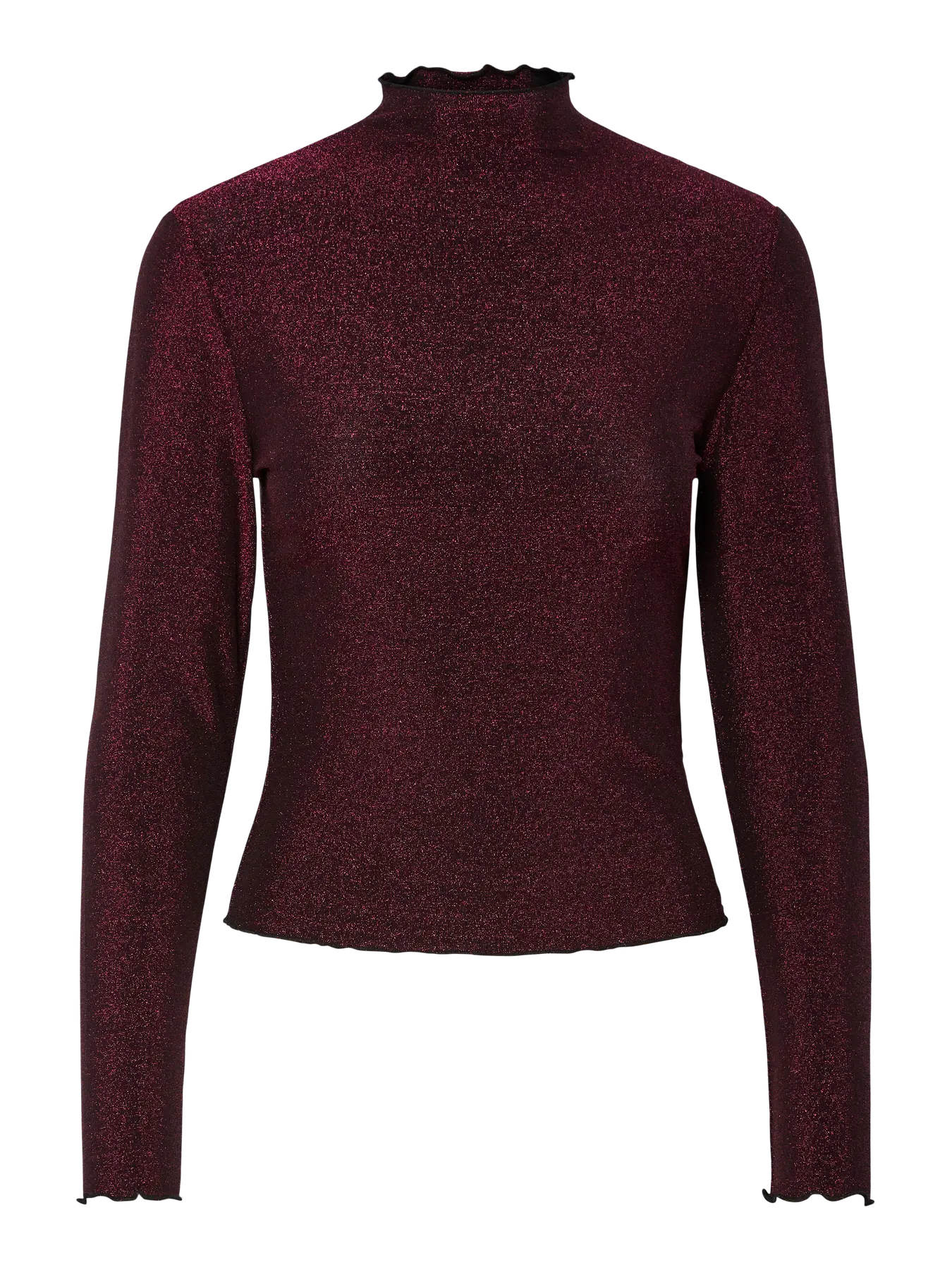 PcSandra Mockneck Top Beetroot Purple