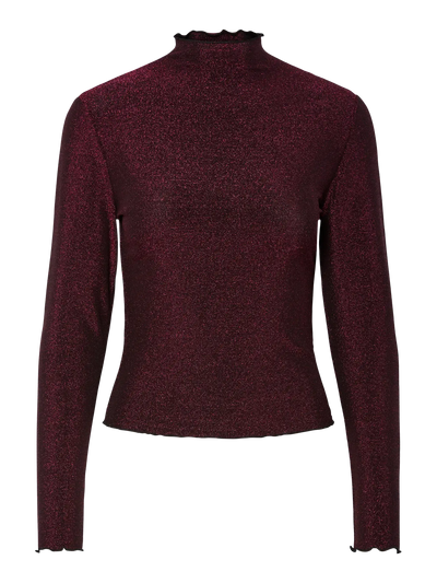 PcSandra Mockneck Top Beetroot Purple