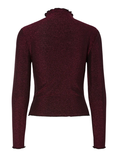 PcSandra Mockneck Top Beetroot Purple