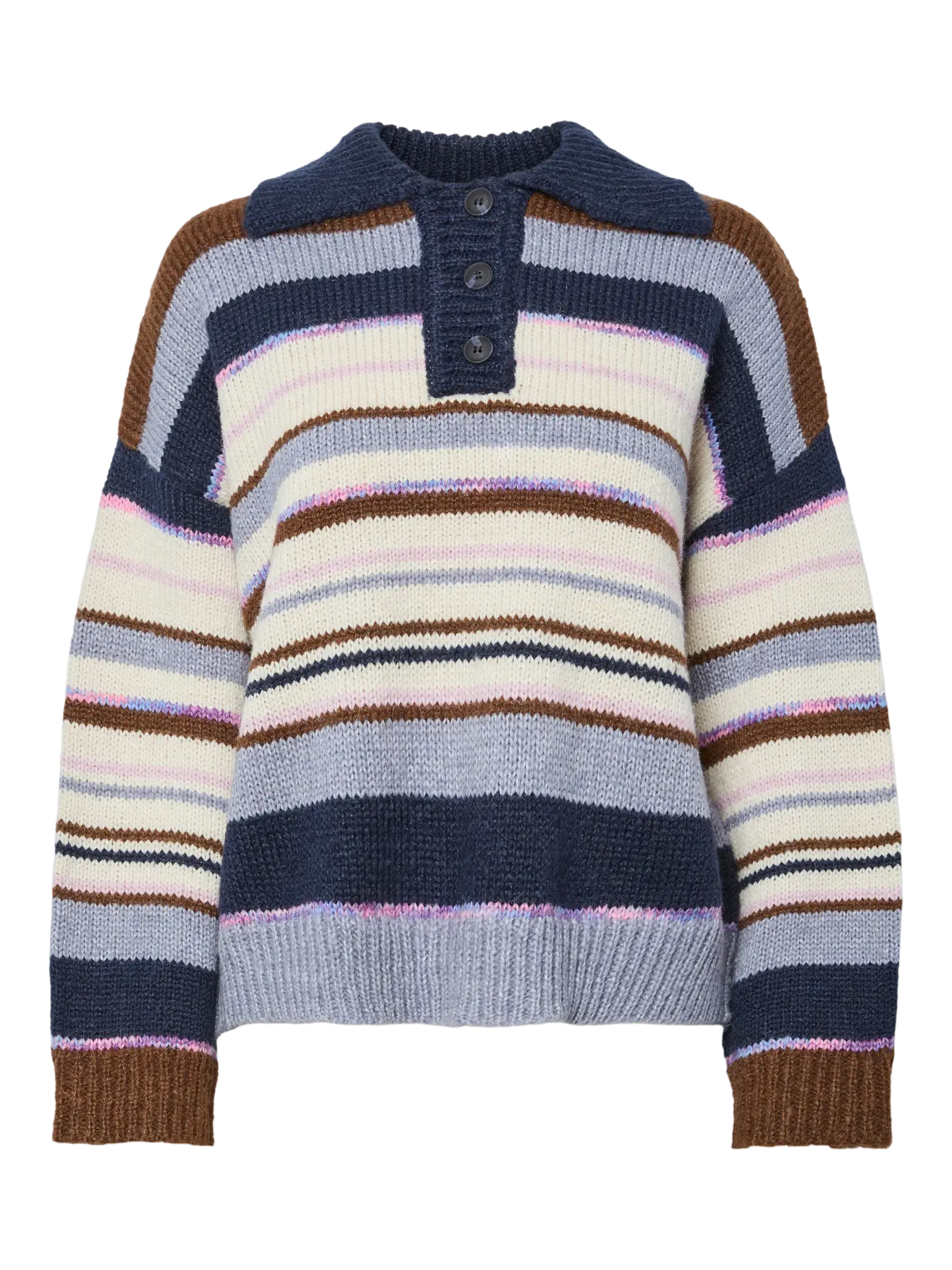 PcRye Polo Knit Blue/Brown