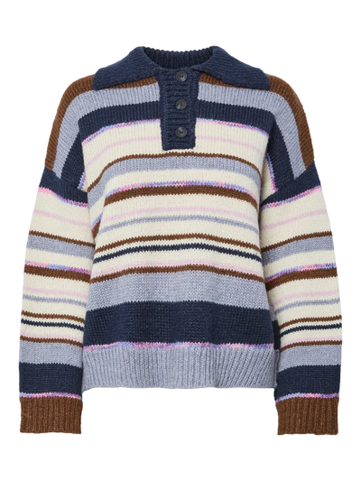 PcRye Polo Knit Blue/Brown