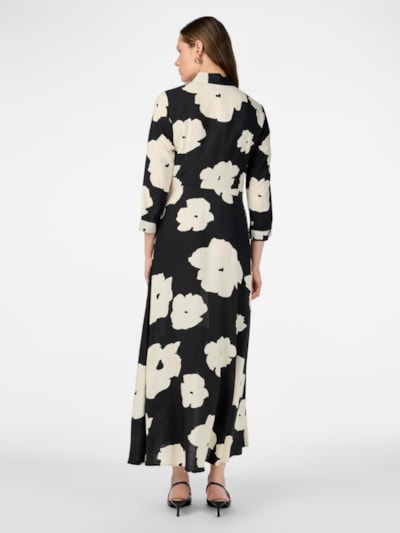 YasSavanna Shirt Dress Black Flower