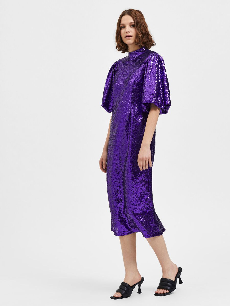 Sola Midi Sequins Dress Purple