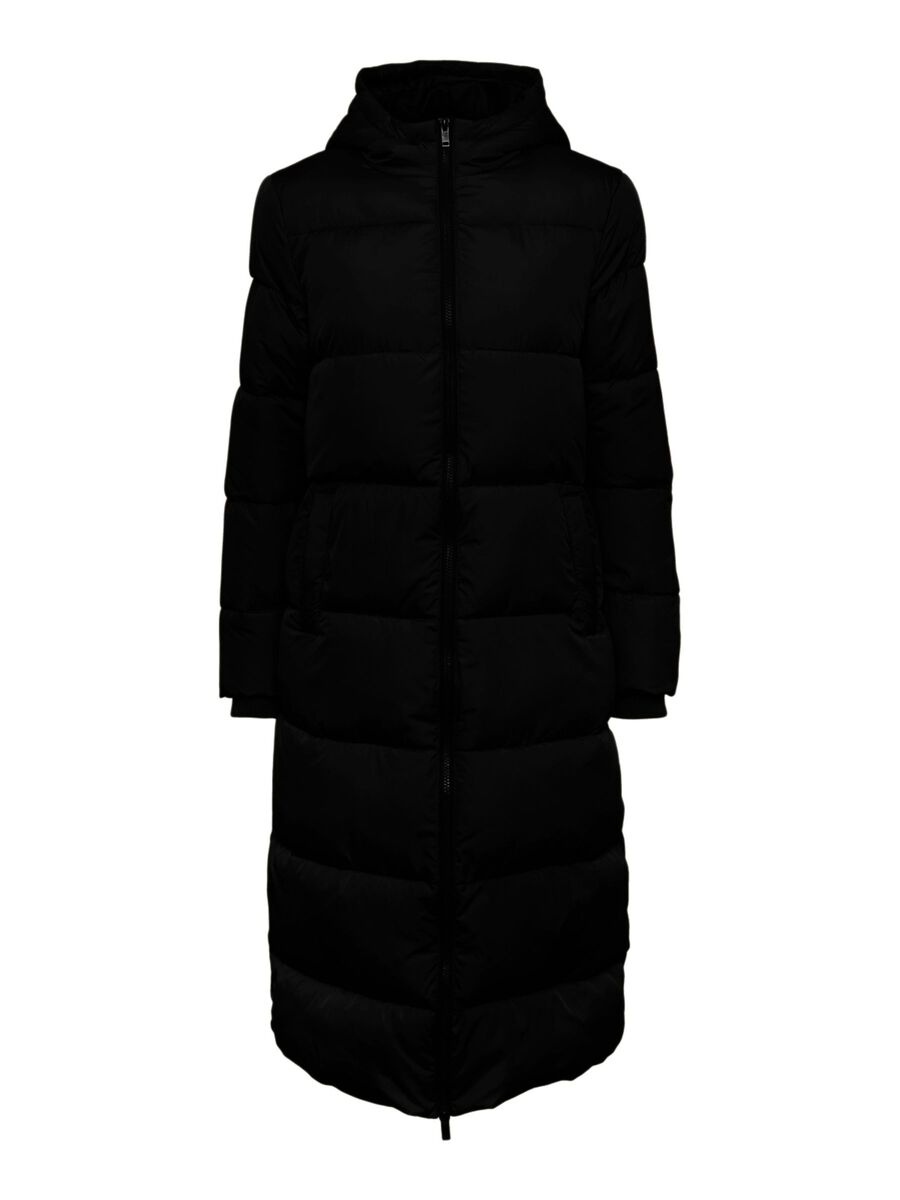 PcBee Long Puffer Jacket Black