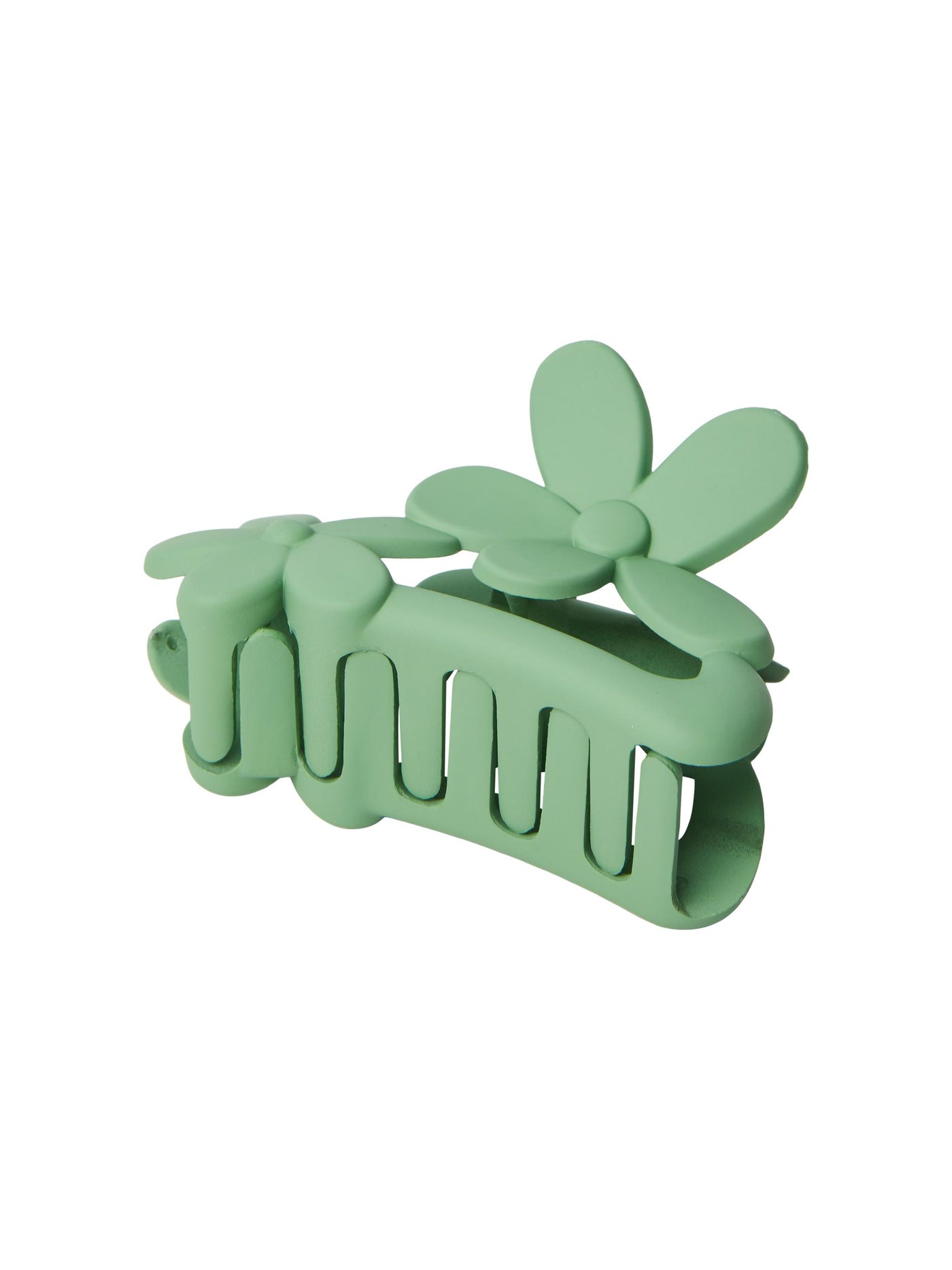 Floral Hair Claw Green