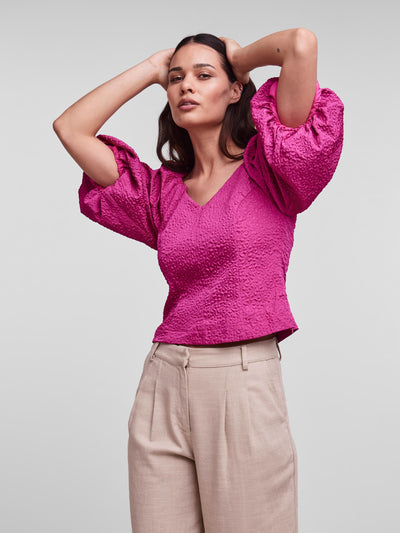 YasCrinkle Top Fuchisa